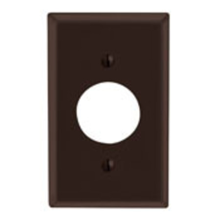 LEVITON Single Receptacle Plate, 1 Gang, Brown 85004